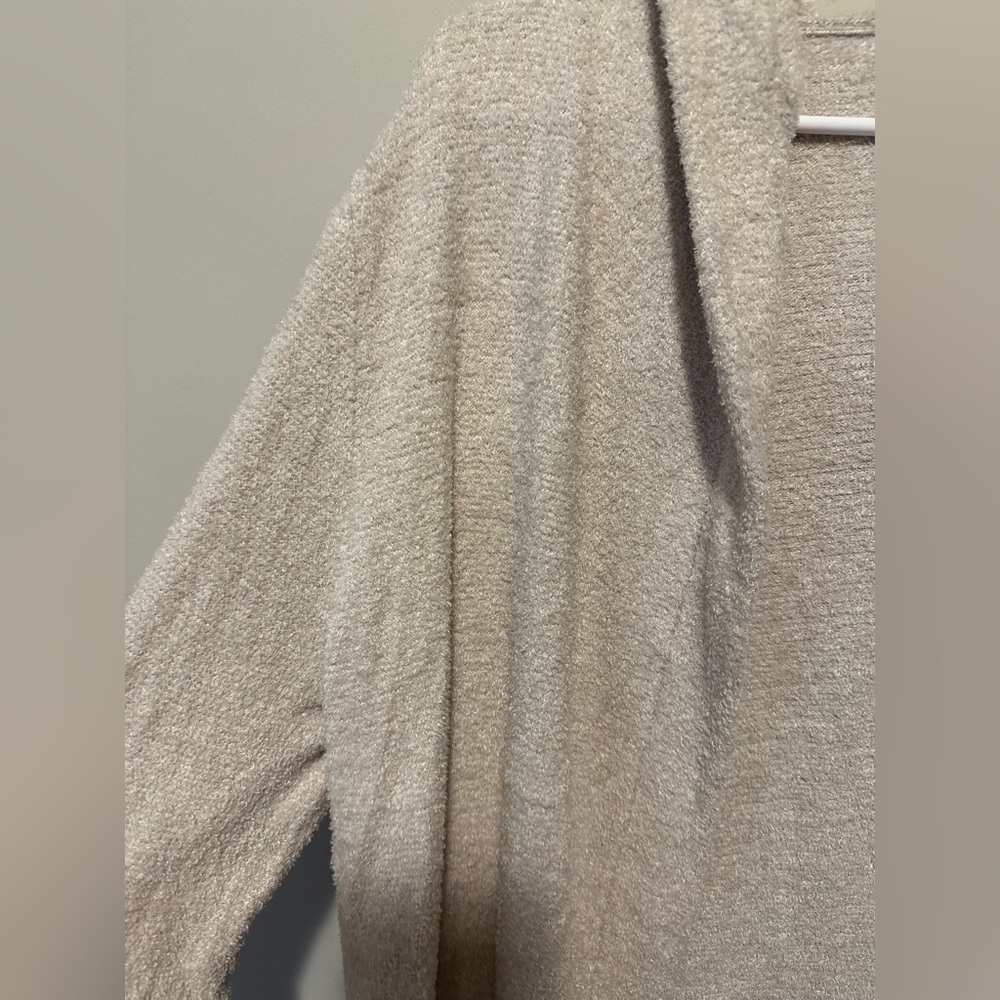 Barefoot Dreams Cozychic Lite Coastal Hooded Cardigan Beige Size L/XL - Picture 6 of 13